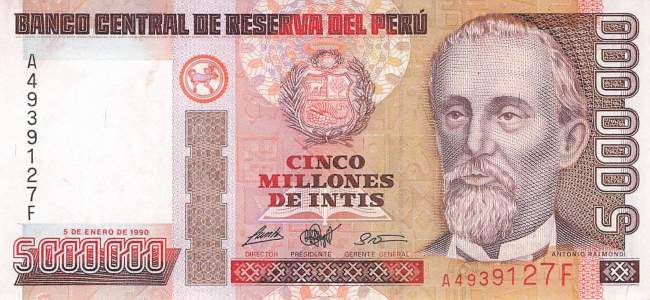5000000 Intis 1990  p.149